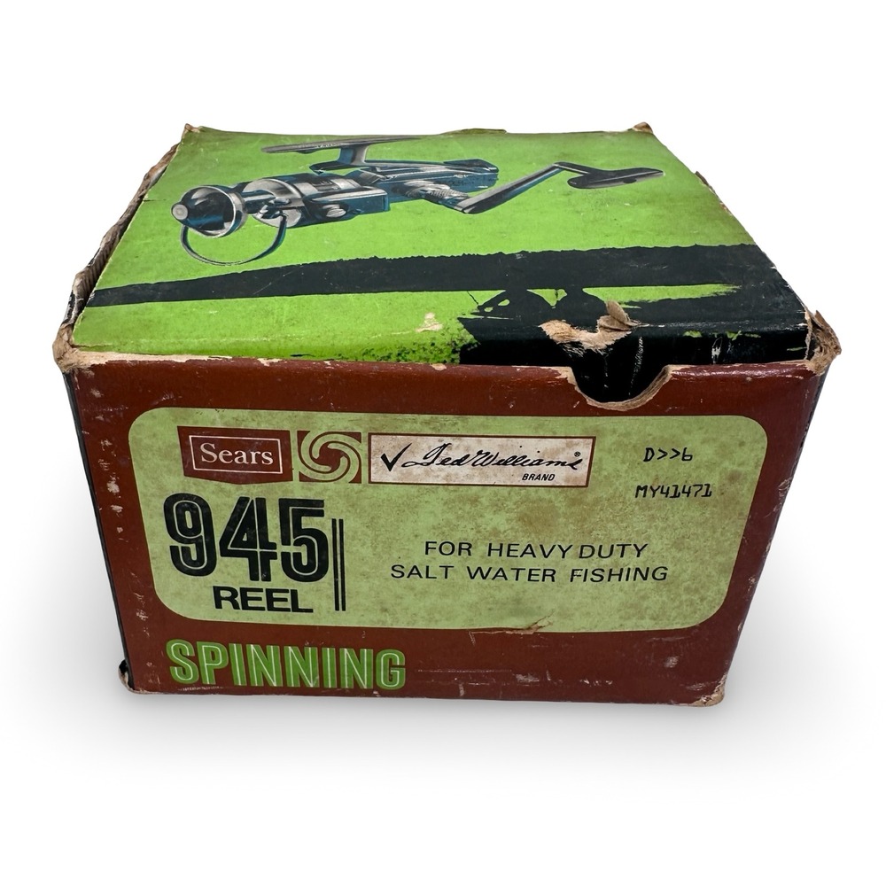 Sears Ted Williams 945 Spinning Reel Heavy Duty Salt Water Fishing Vintage Box